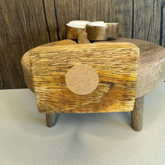 Home Decor Mango Wood Daisy Flower Sitter NEW FAST SHIP - Picture 4 of 7